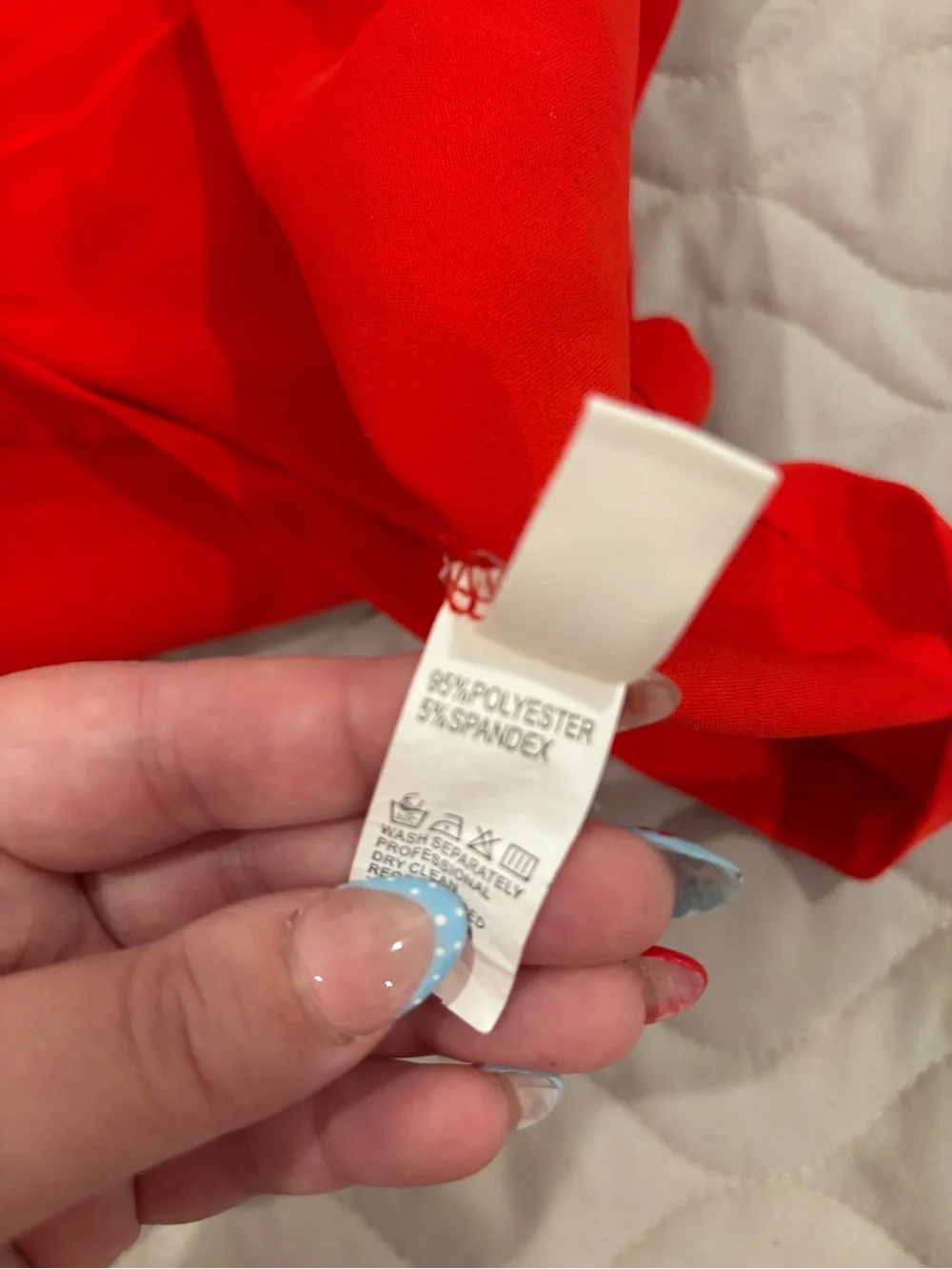Red Ruffle V-Neck Women's Top - Picture 4 of 4
